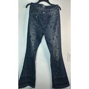 VTG Tokyodarling Y2K High Waist Flare Jeans Artsy Aztec Bootcut boho streetwear